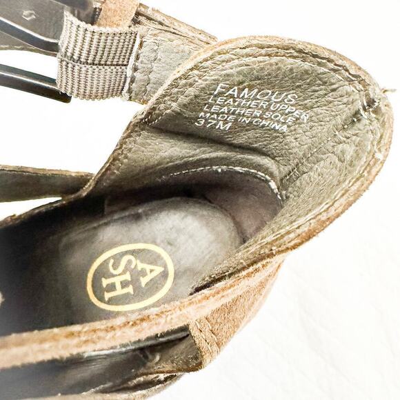 ASH Famous Suede Leather Cross Strap Heeled Ankle Boots Size 37 - Picture 3 of 8